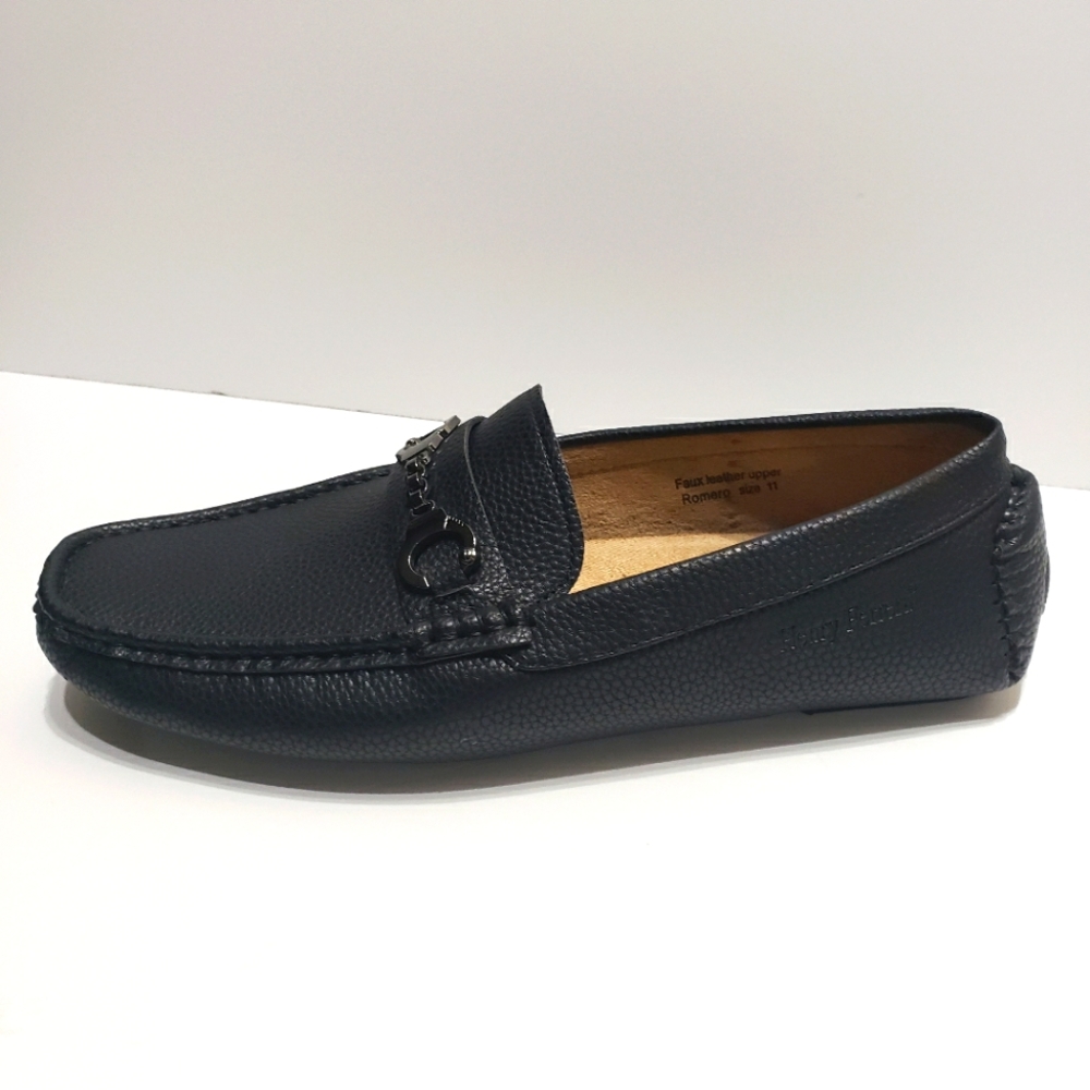 Henry Ferrera Collection Men's Black Leather Slip-On Loafer Sz 11
